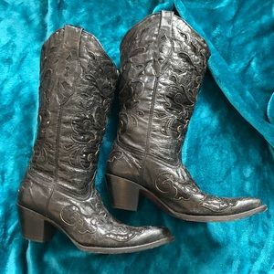 CORRAL WOMEN'S SEQUINS INLAY WESTERN BOOTS Size 8